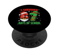 I Survived 67 Days of School Christmas Santa Elf Six Seven PopSockets PopGrip Adhesivo