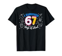 I Survived 67 Days of School Funny Meme Teacher Student Fun Camiseta