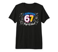 I Survived 67 Days of School Funny Meme Teacher Student Fun Camiseta Premium