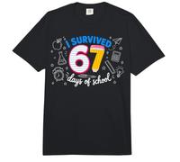 I Survived 67 Days of School Funny Meme Teacher Student Fun Comfort Colors Adult Heavyweight T-Shirt