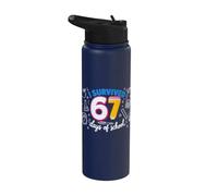 I Survived 67 Days of School Funny Meme Teacher Student Fun Stainless Steel Insulated Water Bottle