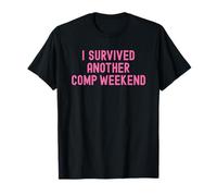 I Survived Another Cheer Comp Dad Brother Mom Sister Pink Camiseta
