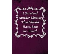 I Survived Another Meeting That Should Have Been An Email.: Office Lined Blank Notebook Journal