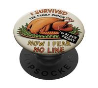 I Survived Family Dinner - Divertido diseño de Acción de Gracias PopSockets PopGrip Adhesivo