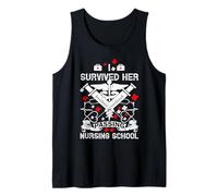 I Survived Her Passing Nursing School Funny Nurse Camiseta sin Mangas
