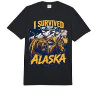 I Survived My Trip To Alaska Tourist Bear Moose & Mountains Comfort Colors Adult Heavyweight T-Shirt
