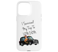 I Survived My Trip To New London Funny Sarcastic London Taxi Carcasa para iPhone 15 Pro Max