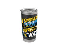 I Survived My Trip to NYC Funny New York City Tourist Taxi Vaso térmico de acero inoxidable de doble pared