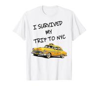 I Survived My Trip to NYC Funny Survived My Trip to New York Camiseta gráfica económica, Hombre, Blanco, L
