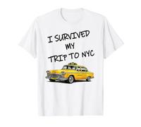 I Survived My Trip to NYC Funny Survived My Trip to New York Camiseta gráfica económica, Hombre, Blanco, L