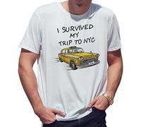 I Survived My Trip To NYC New York Yellow Taxi Meme Camiseta de Hombre Blanca Size XL