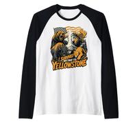 I Survived My Trip To Yellowstone Funny Tourist Souvenir Camiseta Manga Raglan