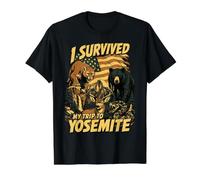 I Survived My Trip To Yosemite Funny Tourist Souvenir Camiseta gráfica económica, Hombre, Negro, XL