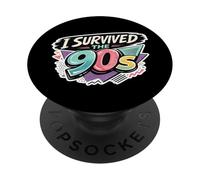 I Survived The 90s!, Retro Vintage Throwback PopSockets PopGrip Adhesivo