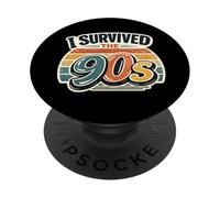 I Survived The 90s!, Retro Vintage Throwback PopSockets PopGrip Adhesivo