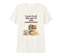 I Survived The Age of 56k Connection: Funny Dial-Up PC Humor Camiseta Premium