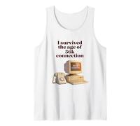I Survived The Age of 56k Connection: Funny Dial-Up PC Humor Camiseta sin Mangas