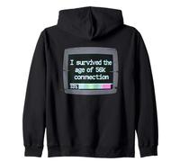 I Survived The Age of 56k Connection: Funny Dial-Up PC Humor Sudadera con Capucha