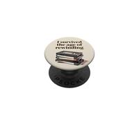 I Survived The Age of Rewinding: Funny Retro Cassette Humor PopSockets PopGrip Adhesivo