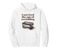 I Survived The Age of Rewinding: Funny Retro Cassette Humor Sudadera con Capucha