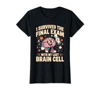 I Survived The Final Exam with My Last Brain Cell - Camiseta gráfica económica, Mujer, Negro, S
