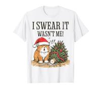 I Swear It Wasn't Me Christmas Cat Lovers Funny Holiday Xmas Camiseta