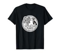 I Talk To My Plants - Funny Botanical Linocut Plant Lover Camiseta