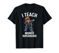 I Teach Masked Superheroes Virtual Teaching Learning Teacher Camiseta gráfica económica