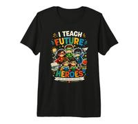 I Teach Super Heroes Back to School First Day Funny Dichos Camiseta Premium