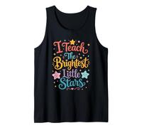 I Teach The Brightest Little Stars: Cute Text School Teacher Camiseta sin Mangas
