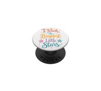 I Teach The Brightest Little Stars: Cute Text School Teacher PopSockets PopGrip Adhesivo