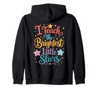 I Teach The Brightest Little Stars: Cute Text School Teacher Sudadera con Capucha