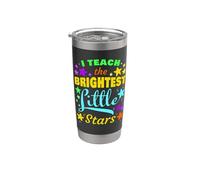 I Teach the Brightest Little Stars: Men Women School Teacher Vaso térmico de acero inoxidable de doble pared
