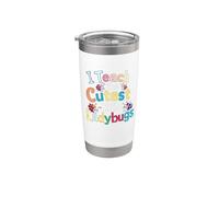 I Teach The Cutest Little Ladybugs Colorido Cute School Fun Vaso térmico de acero inoxidable de doble pared