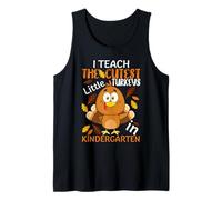 I Teach The Cutest Little Turkeys In Kindergarten Thankful Camiseta sin Mangas