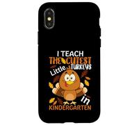 I Teach The Cutest Little Turkeys In Kindergarten Thankful Carcasa para iPhone X/XS