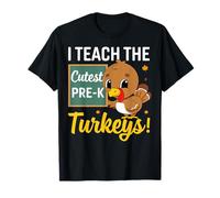 I Teach The Cutest Pre-k Turkeys Thanksgiving Thankful Camiseta