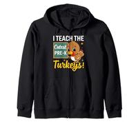 I Teach The Cutest Pre-k Turkeys Thanksgiving Thankful Sudadera con Capucha