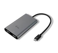 Thunderbolt 3 Dual DP Video Adapter, Adaptador negro, Thunderbolt 3, USB Tipo C, Salida DisplayPort, 5120 x 2880 Pixeles