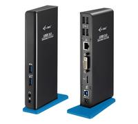 I-Tec Docking Station USB 3.0 1x HDMI 1x DVI-I 1x GLAN Ethernet 2X USB-A 3.0 Incl. 1x Carga Rápida 4X USB 2.0 1x USB-B 3.0 1x Audio/Mic para Windows MacOS ChromeOS Linux Android, Negro, Negro