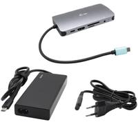 I-tec metal usb-c nano dock hdmi/vga with lan + universal charger 77 w