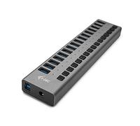 i-tec USB 3.0 16 Puertos Cargador USB HUB con Adaptador de Corriente 90W 16x USB 3.0 Puertos de Carga para Windows MacOS Linux