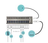 i-tec USB 3.0 Charging HUB 13port + Power Adapter 60 W