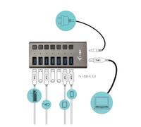 i-tec - USB 3.0 Charging HUB 7port + Power Adapter 36 W