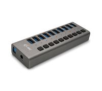 Hub USB i-Tec U3CHARGEHUB10 10 Puertos USB 3.0, Carga Rápida, 48W, Gris, Protección Avanzada
