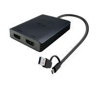 Adaptador HDMI i-tec USB-A/USB-C Dual Video 4K 60Hz 2x HDMI 0,27m Negro