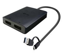 i-tec USB-A/USB-C Dual 4K/60Hz DisplayPort Video Adapter