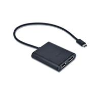 USB-C 3.1 Dual 4K DP Video Adapter, Adaptador negro, 3.2 Gen 1 (3.1 Gen 1), USB Tipo C, Salida DisplayPort, 3840 x 2160 Pixeles