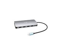 Metal USB-C Nano 3x Display Docking Station + Power Delivery 100 W, Estación de acoplamiento gris, Alámbrico, USB 3.2 Gen 1 (3.1 Gen 1) Type-C, 100 W, 3,5 mm, 10,100,1000 Mbit/s, Plata