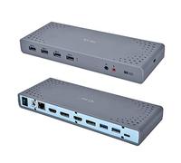 I-Tec USB 3.0/USB-C 5K Universal Dual Docking Station 2X 4K 60Hz Video 2X HDMI 1x Ethernet 6X USB 3.0 Windows Mac OS Linux Android Compatible con Thunderbolt 3, gris